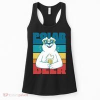 Polar Bear Funny Beer Lover Retro Sunset Women's Tank Top thumb 0