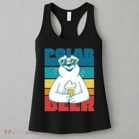 Polar Bear Funny Beer Lover Retro Sunset Women's Tank Top thumb 3