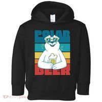 Polar Bear Funny Beer Lover Retro Sunset Toddler Hoodie thumb 0