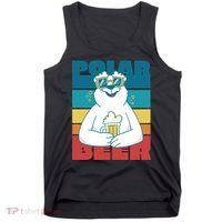 Polar Bear Funny Beer Lover Retro Sunset Tank Top thumb 0