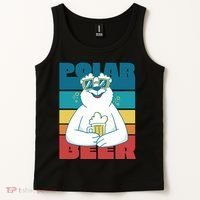 Polar Bear Funny Beer Lover Retro Sunset Tank Top thumb 2