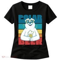 Polar Bear Funny Beer Lover Retro Sunset Women's T-Shirt thumb 0