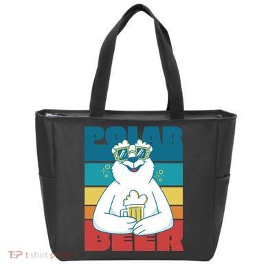 Polar Bear Funny Beer Lover Retro Sunset Tote Bag