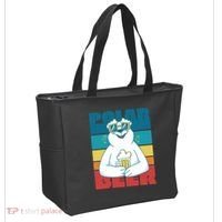 Polar Bear Funny Beer Lover Retro Sunset Tote Bag thumb 2