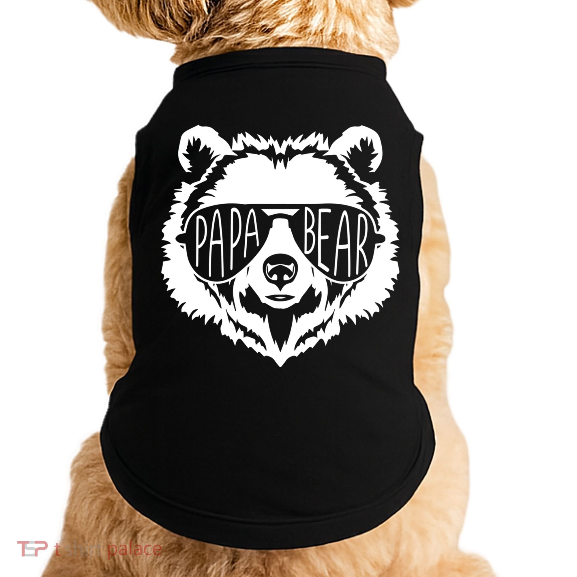 Papa Bear Face With Sunglasses Gift Doggie Tank