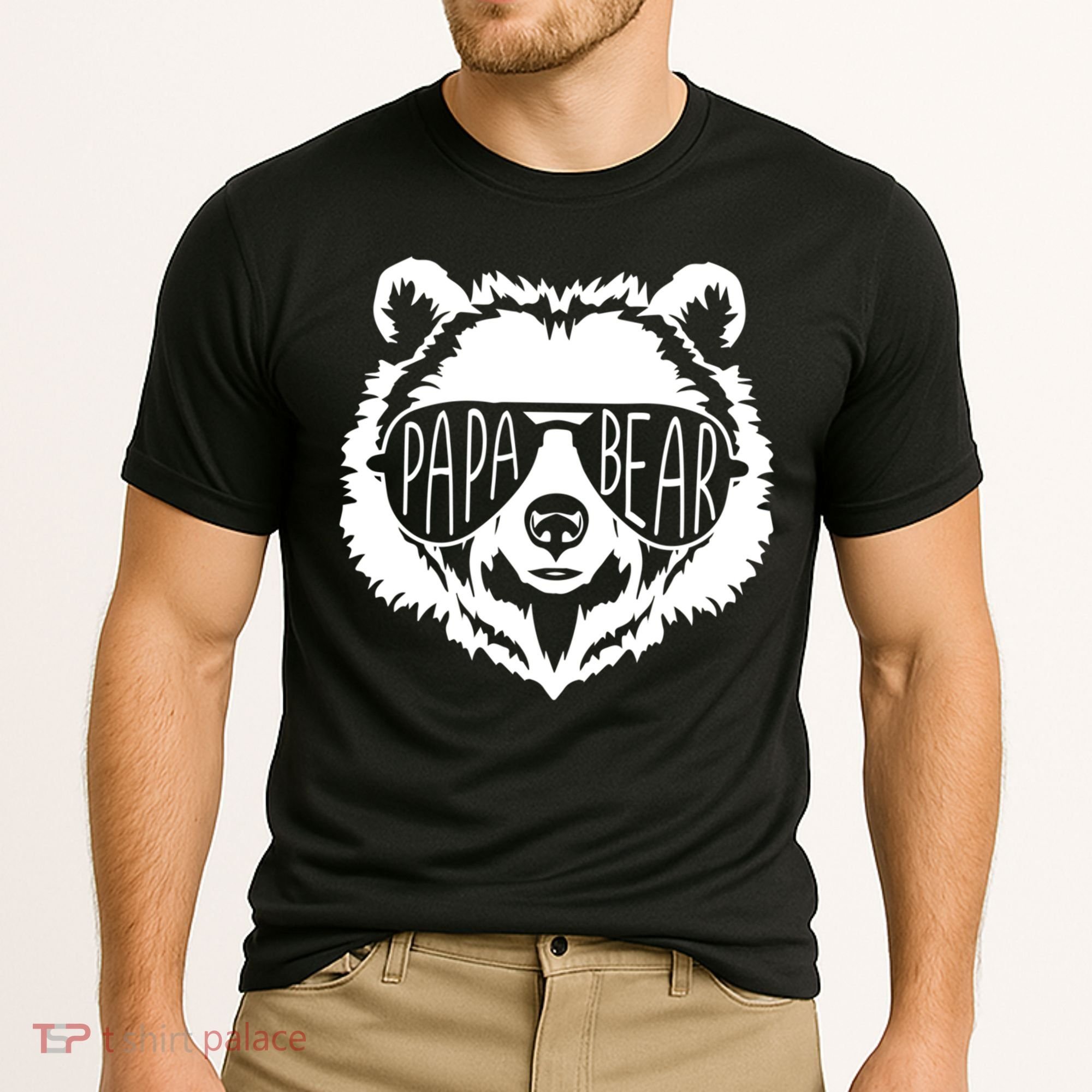 Papa Bear Face With Sunglasses Gift Cooling Performance Crew T-Shirt