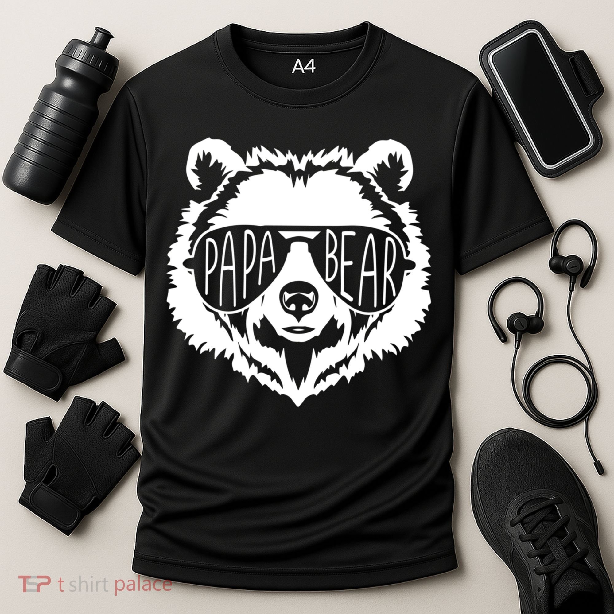 Papa Bear Face With Sunglasses Gift Cooling Performance Crew T-Shirt