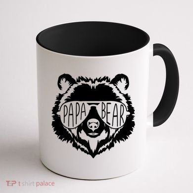 Papa Bear Face With Sunglasses Gift Coffee Mug back