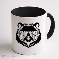 Papa Bear Face With Sunglasses Gift Coffee Mug thumb 1