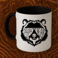 Papa Bear Face With Sunglasses Gift Coffee Mug thumb 2