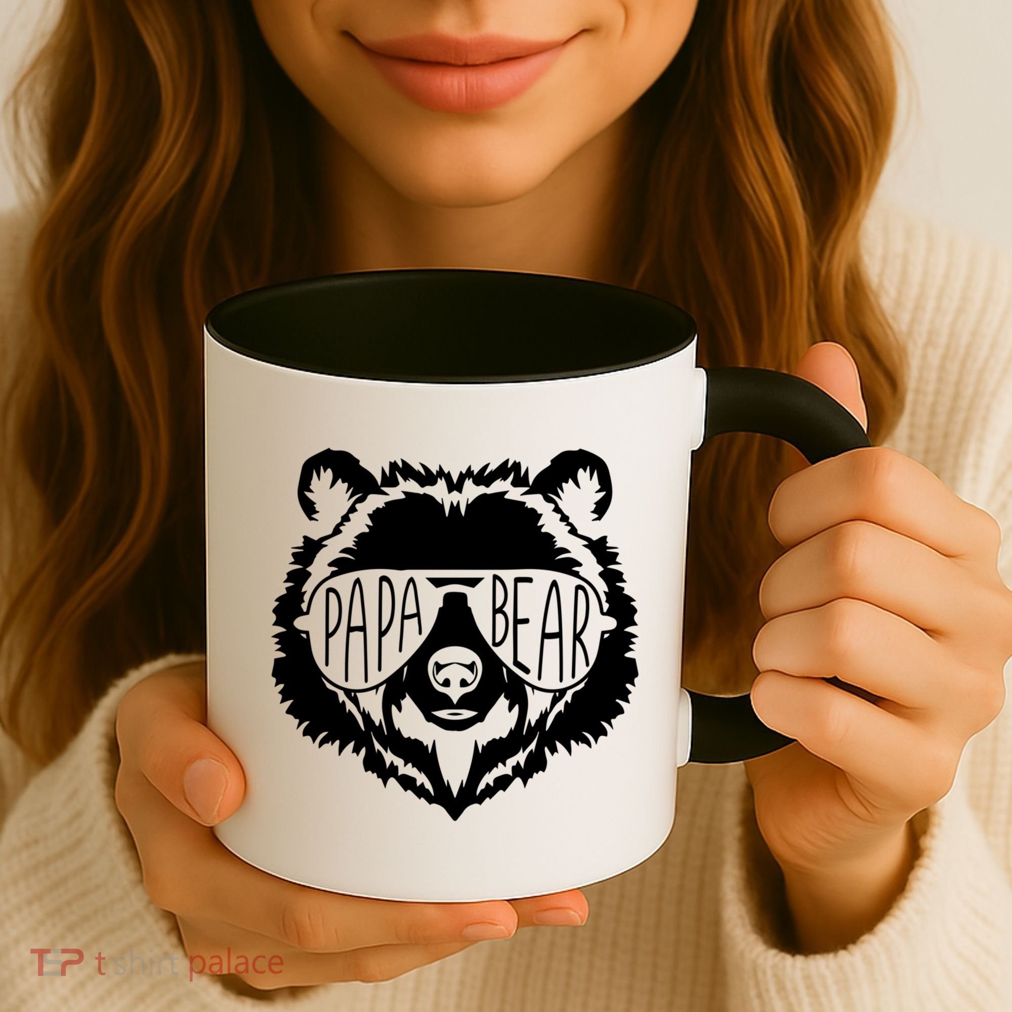 Papa Bear Face With Sunglasses Gift Coffee Mug