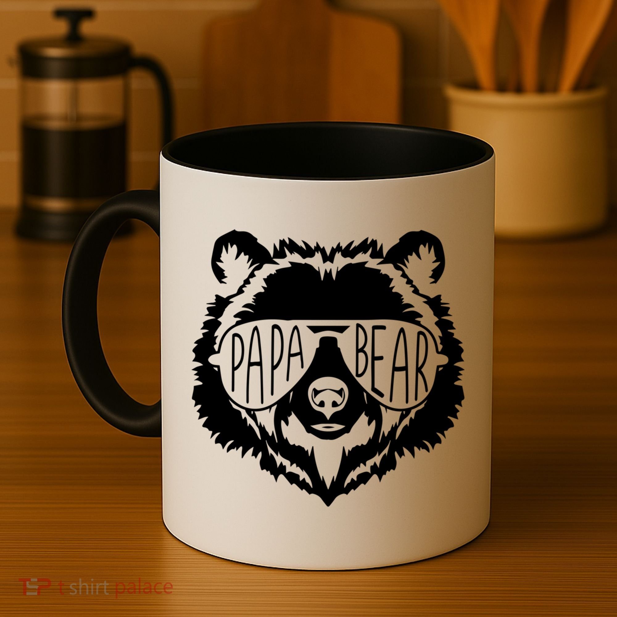 Papa Bear Face With Sunglasses Gift Coffee Mug