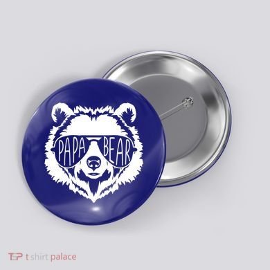 Papa Bear Face With Sunglasses Gift Button