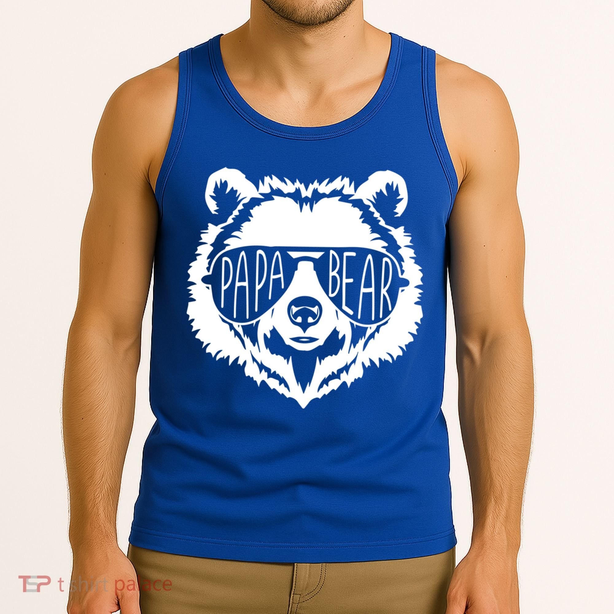 Papa Bear Face With Sunglasses Gift Tank Top