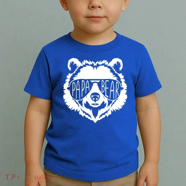 Papa Bear Face With Sunglasses Gift Toddler T-Shirt