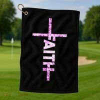 Powered By FAITH Saved By JESUS - Christian Golf Towel thumb 1