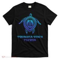 Pensacola Beach Florida Beach Souvenirs Sea Turtle Tribal T-Shirt thumb 0