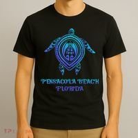 Pensacola Beach Florida Beach Souvenirs Sea Turtle Tribal T-Shirt thumb 3