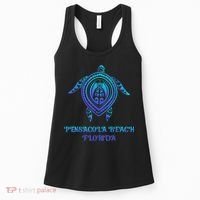 Pensacola Beach Florida Beach Souvenirs Sea Turtle Tribal Women's Tank Top thumb 0