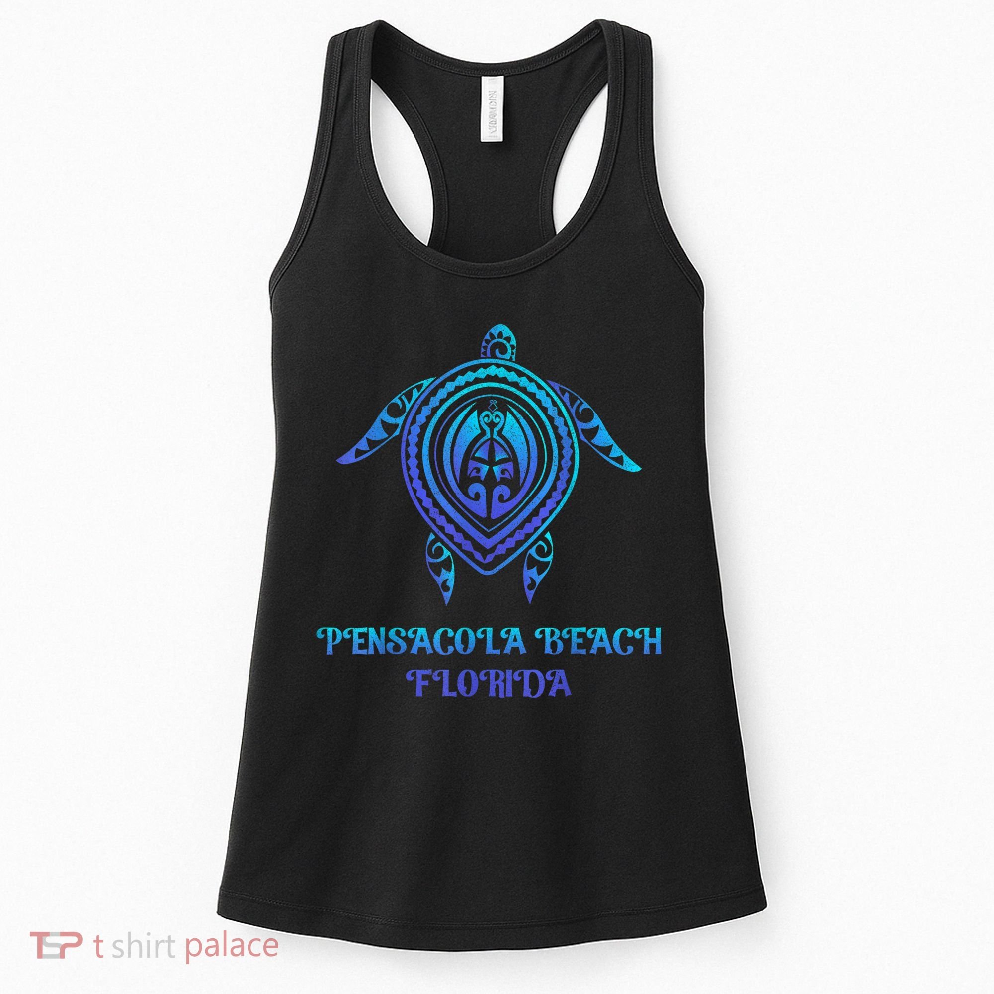 Pensacola Beach Florida Beach Souvenirs Sea Turtle Tribal Women's Tank Top