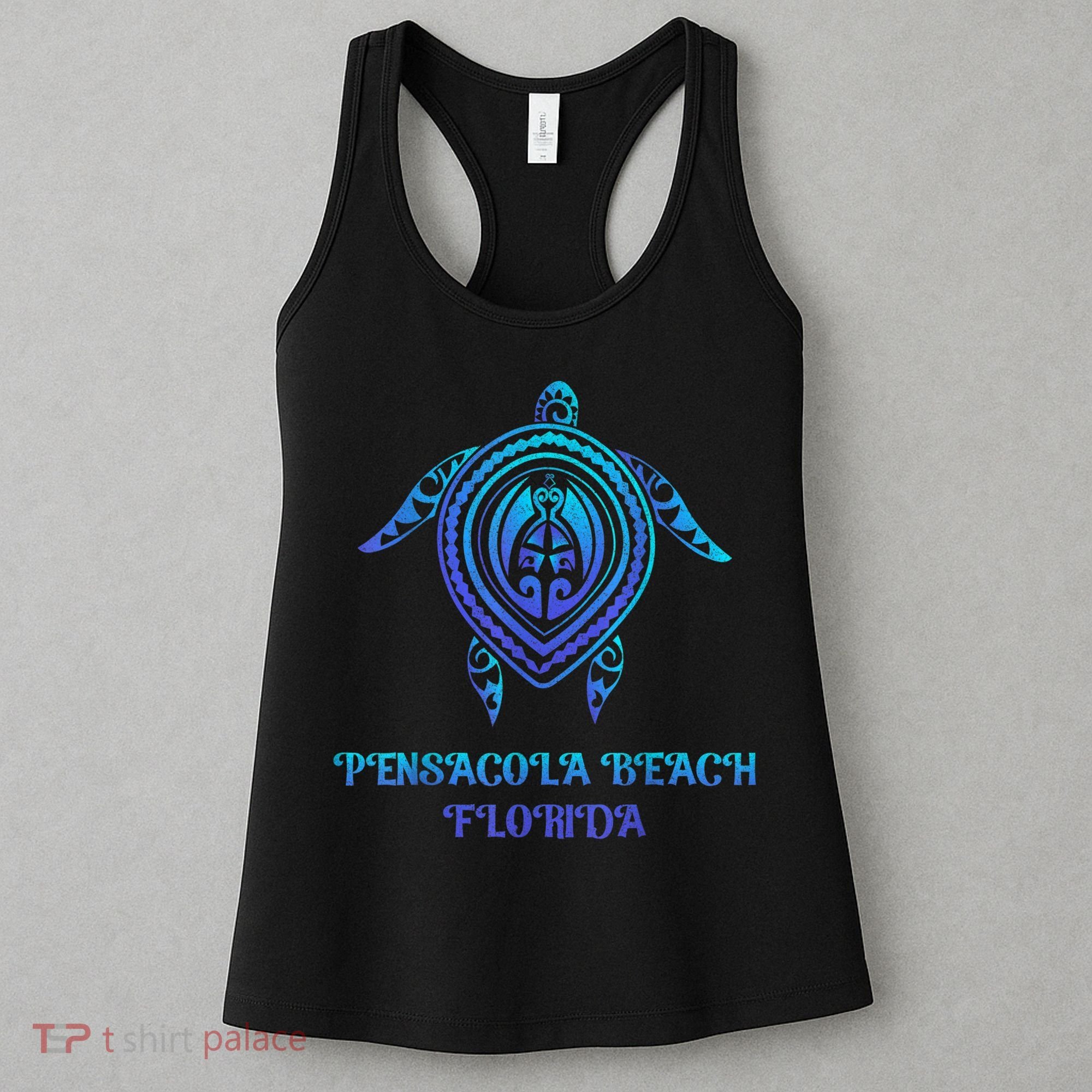 Pensacola Beach Florida Beach Souvenirs Sea Turtle Tribal Women's Tank Top