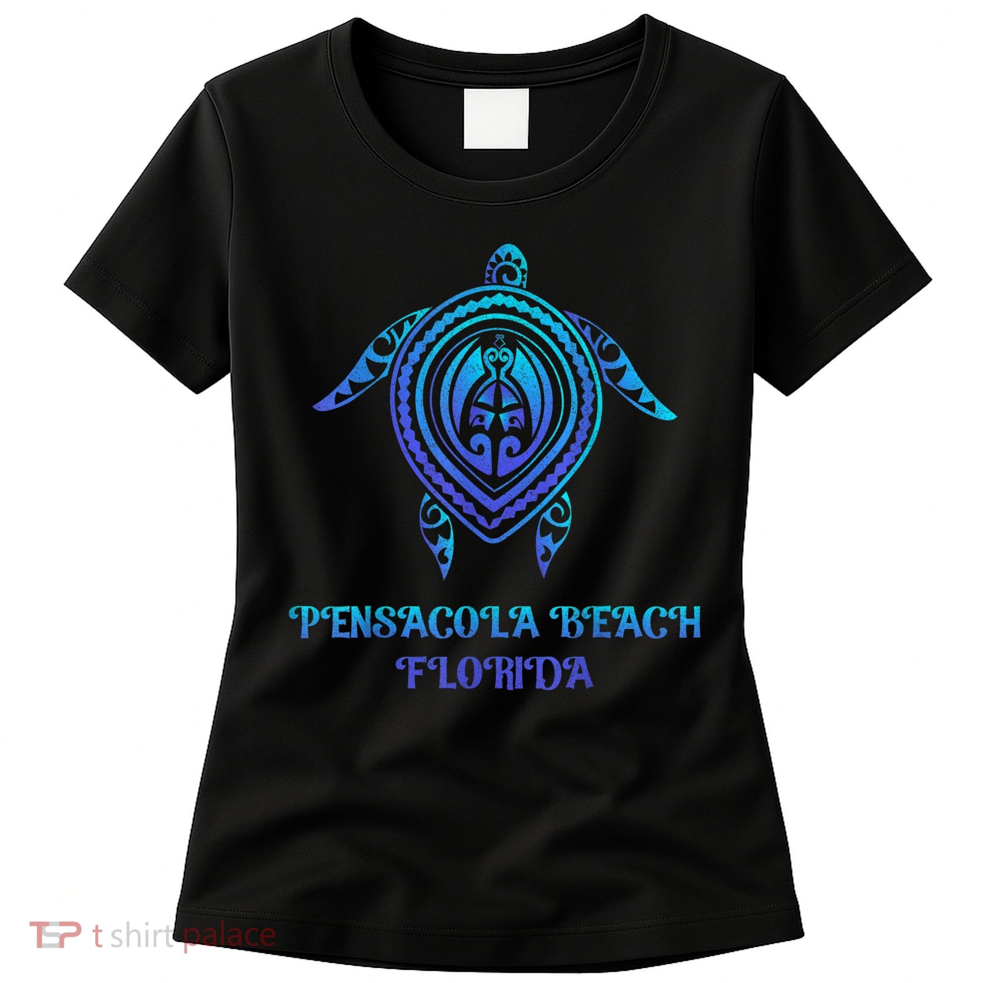 Pensacola Beach Florida Beach Souvenirs Sea Turtle Tribal Women's T-Shirt