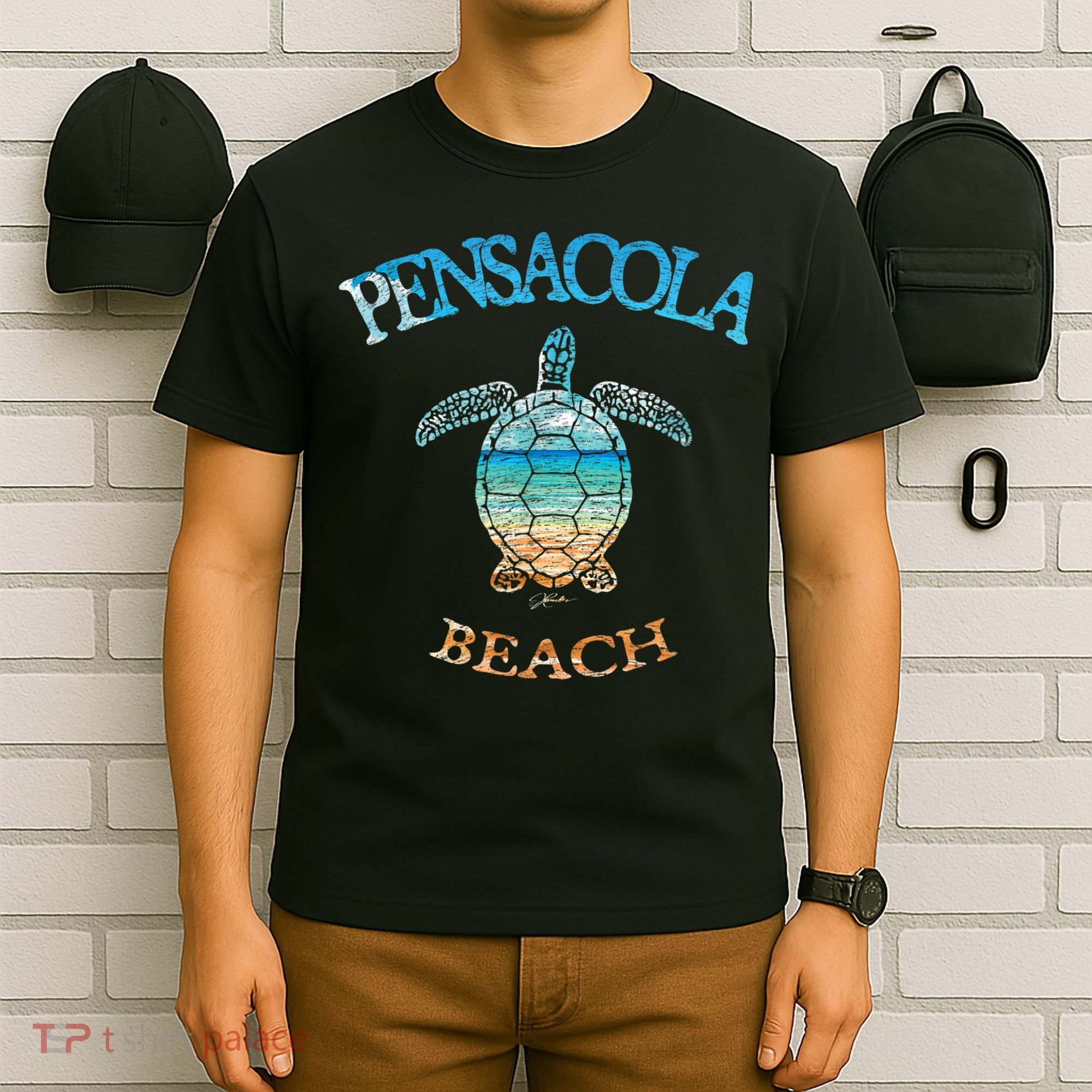 Pensacola Beach, FL, Sea Turtle T-Shirt