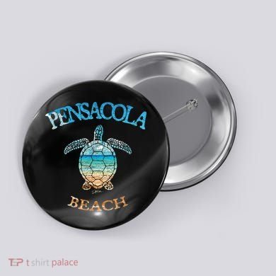Pensacola Beach, FL, Sea Turtle Button