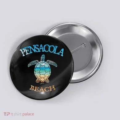 Pensacola Beach, FL, Sea Turtle Button