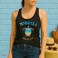 Pensacola Beach, FL, Sea Turtle Women's Tank Top thumb 2