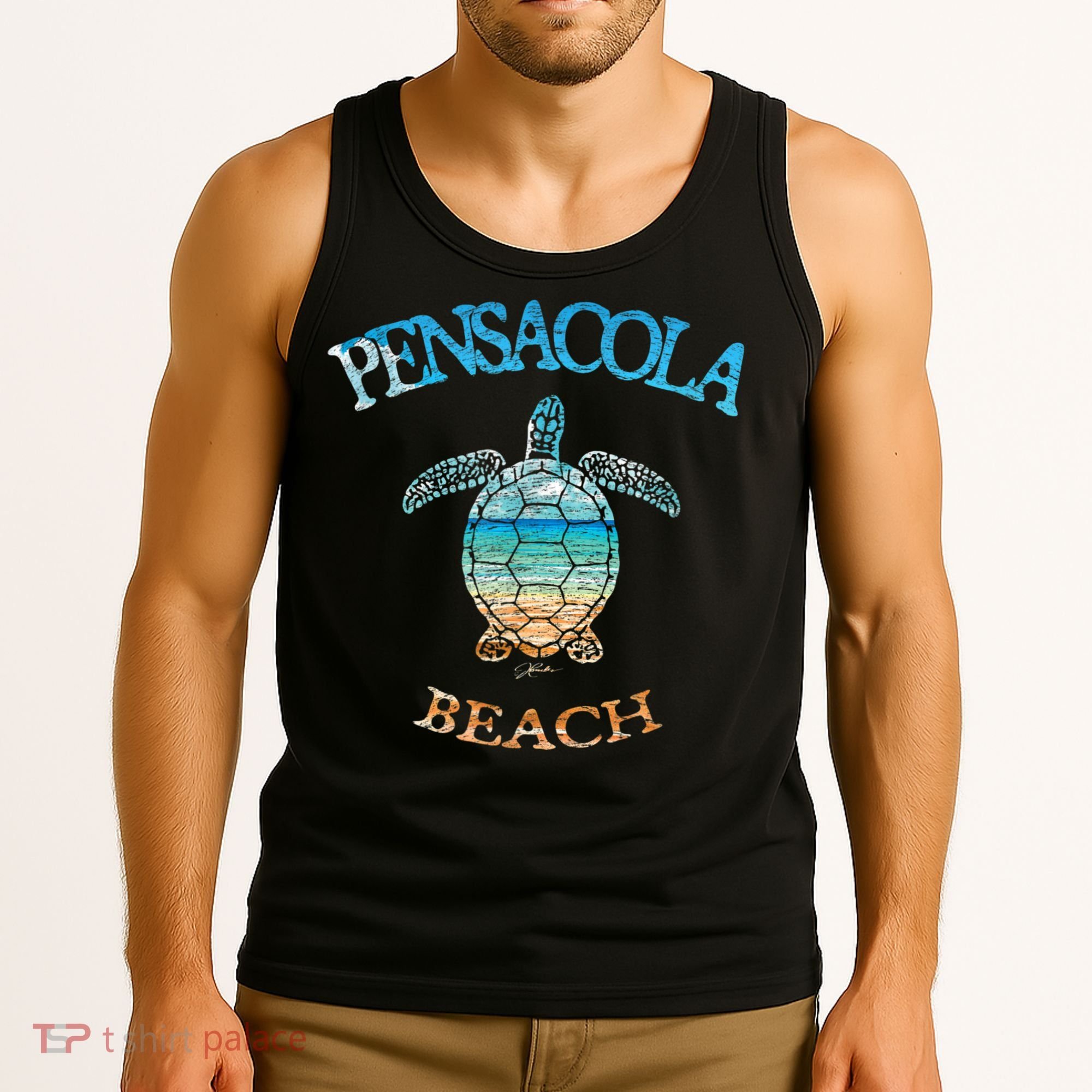 Pensacola Beach, FL, Sea Turtle Tank Top