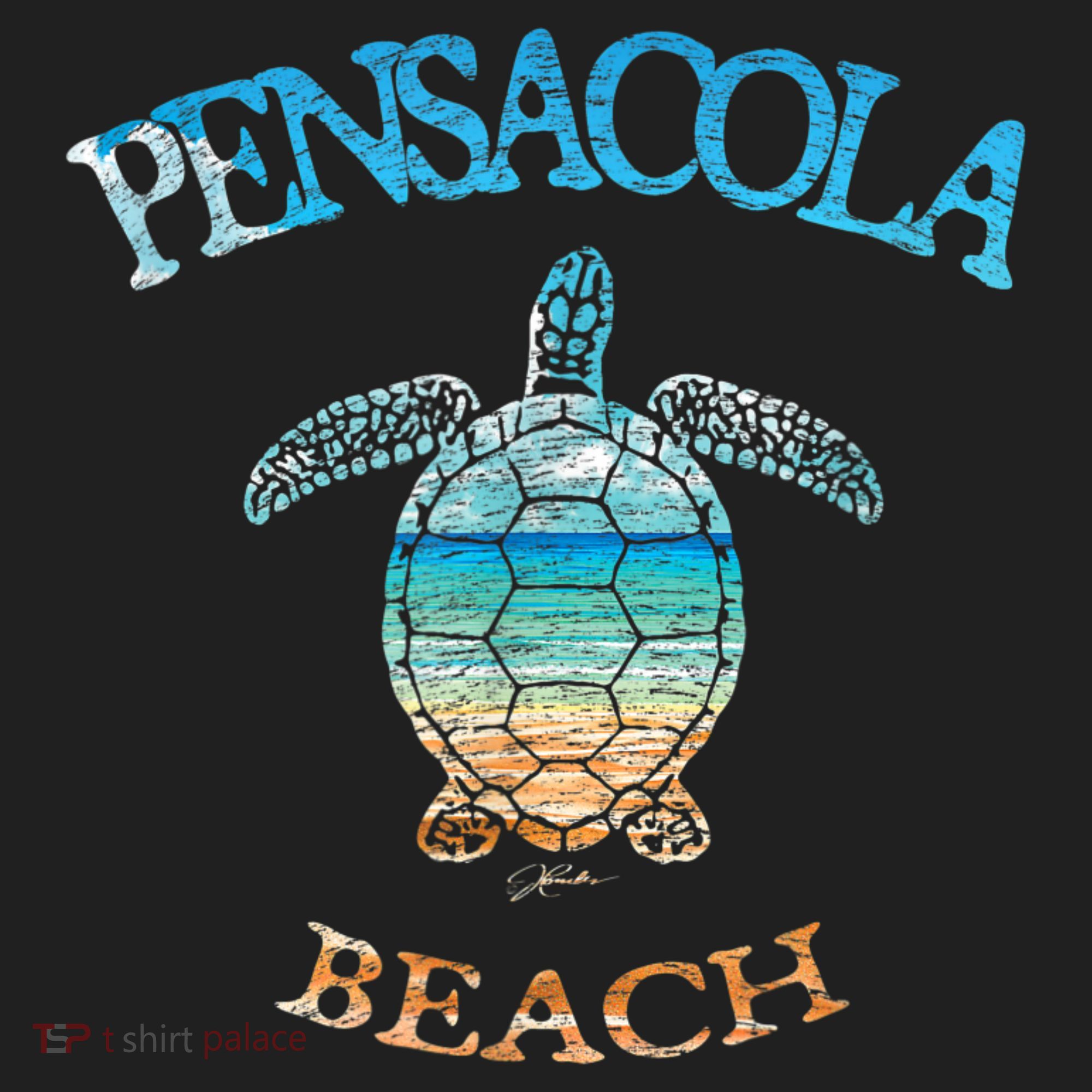 Pensacola Beach, FL, Sea Turtle Golf Towel