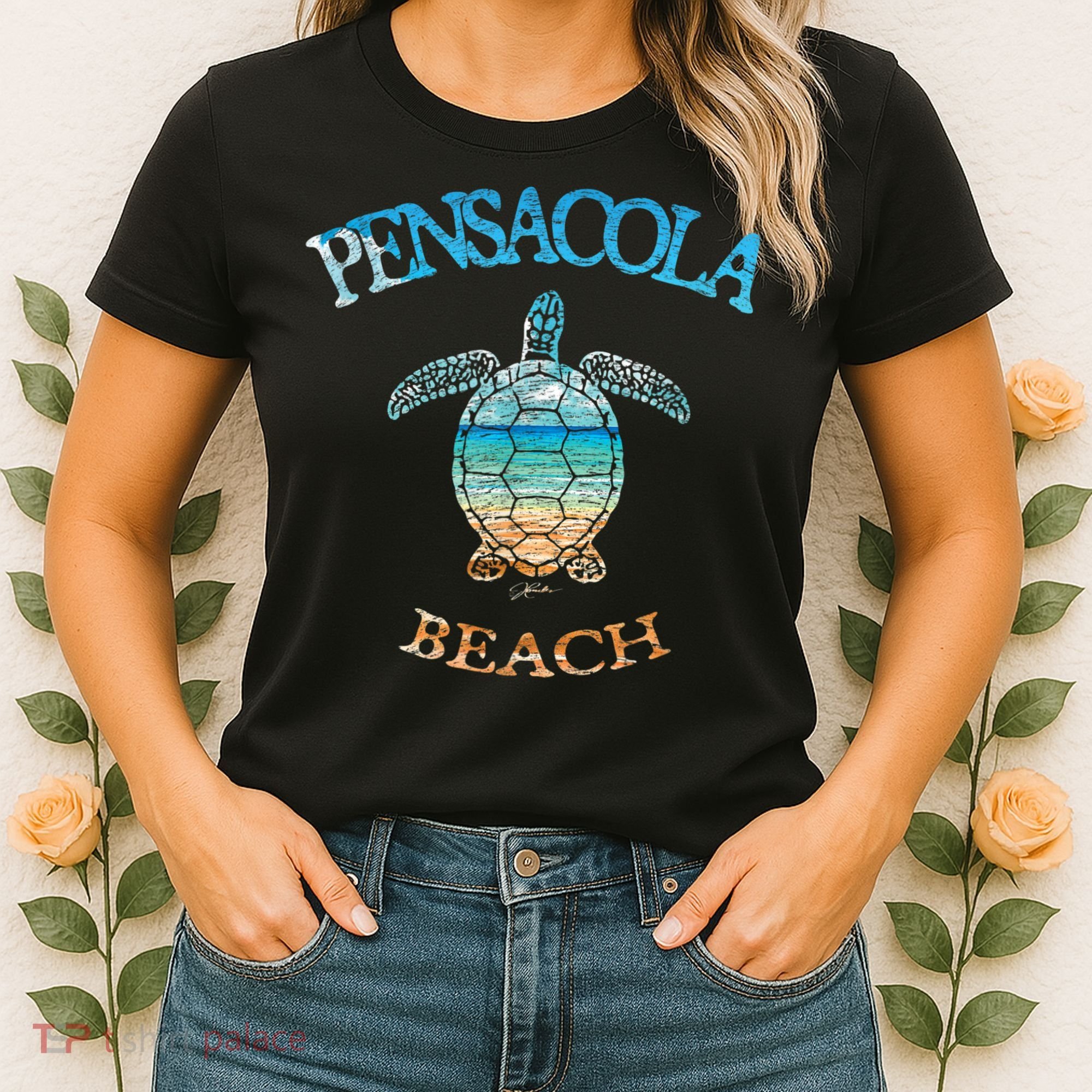 Pensacola Beach, FL, Sea Turtle Women's T-Shirt
