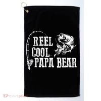 Papa Bear Fishing Reel Cool Papa Bear Golf Towel thumb 0