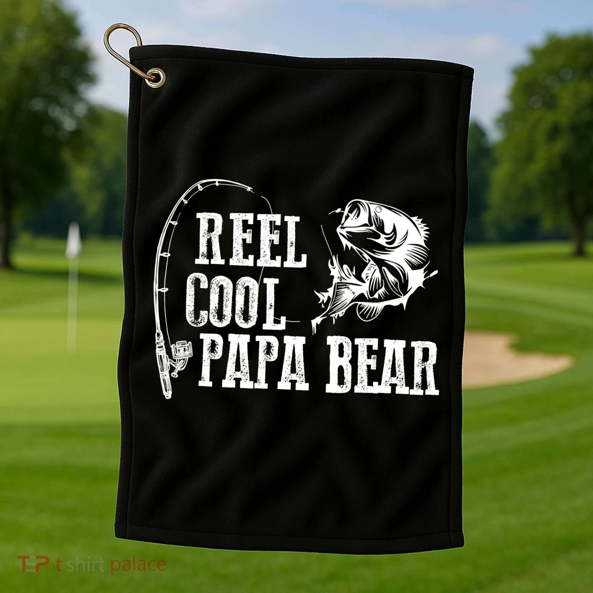 Papa Bear Fishing Reel Cool Papa Bear Golf Towel