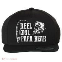 Papa Bear Fishing Reel Cool Papa Bear Wool Snapback Cap thumb 0