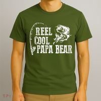 Papa Bear Fishing Reel Cool Papa Bear T-Shirt thumb 3