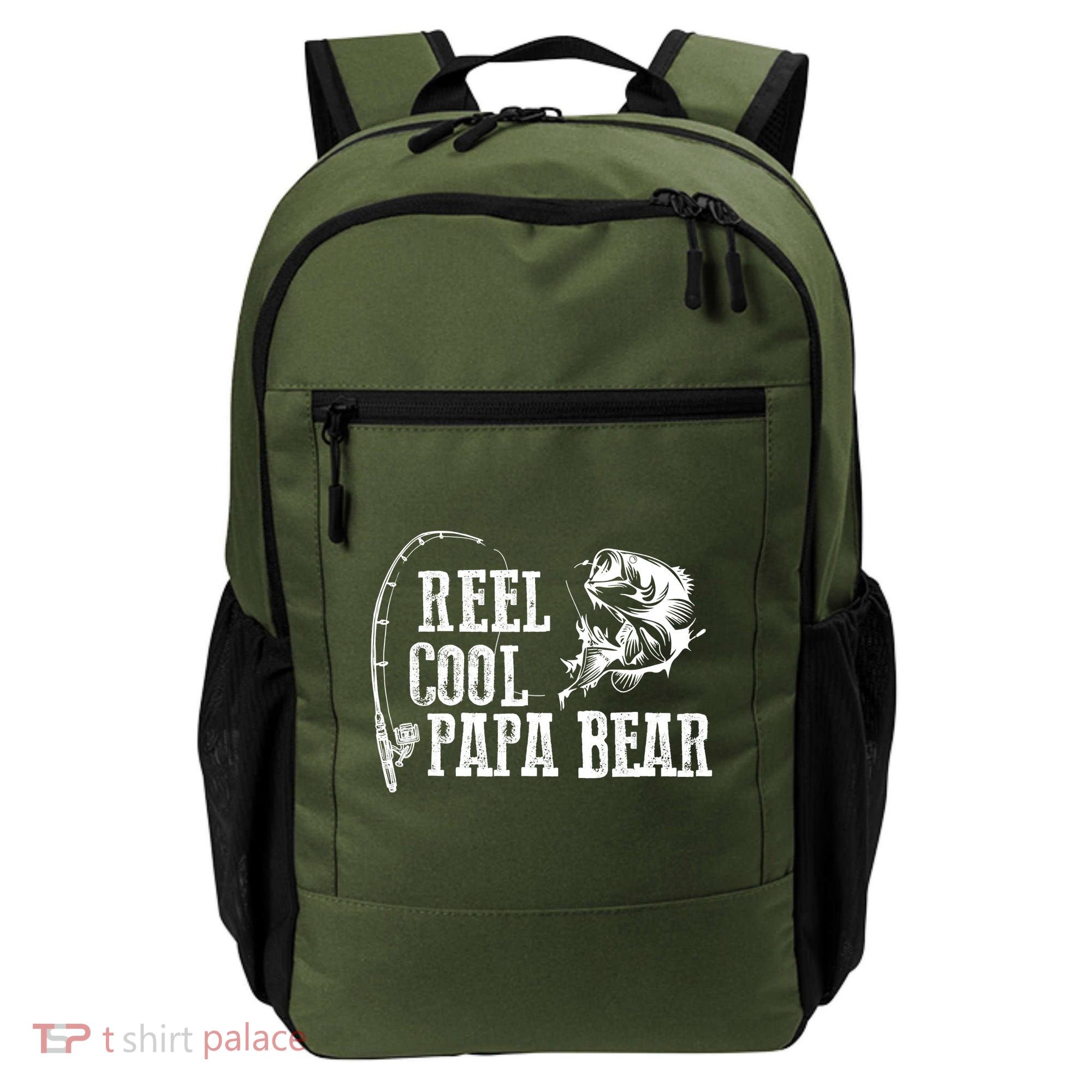 Papa Bear Fishing Reel Cool Papa Bear Backpack