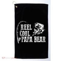 Papa Bear Fishing: Reel Cool Papa Bear Funny Gift Golf Towel thumb 0