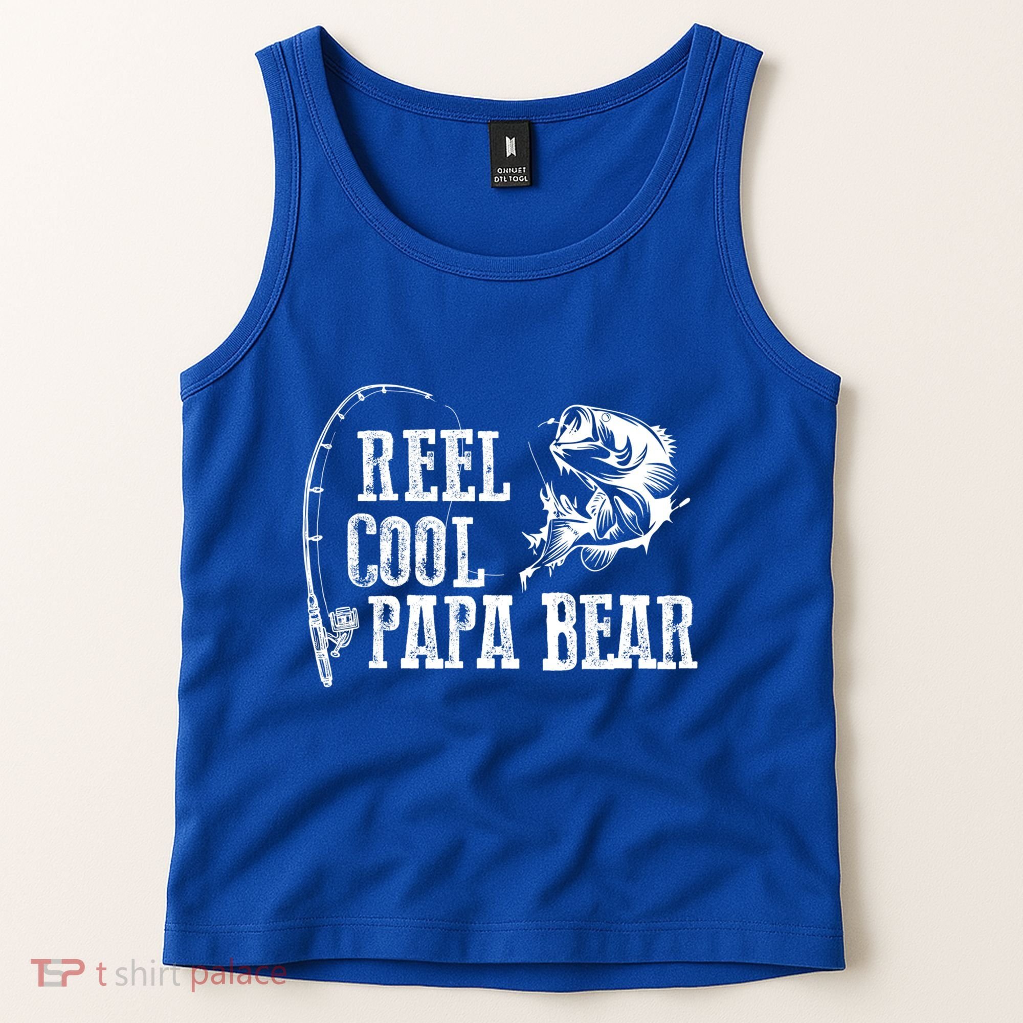 Papa Bear Fishing: Reel Cool Papa Bear Funny Gift Tank Top