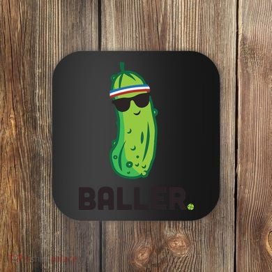 Pickle Baller Funny Pickleball Coaster