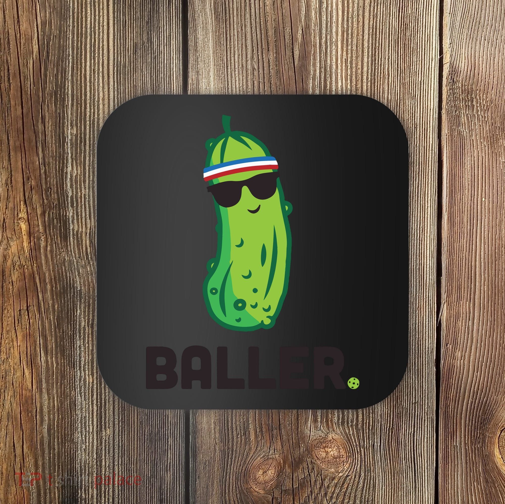 Pickle Baller Funny Pickleball Coaster