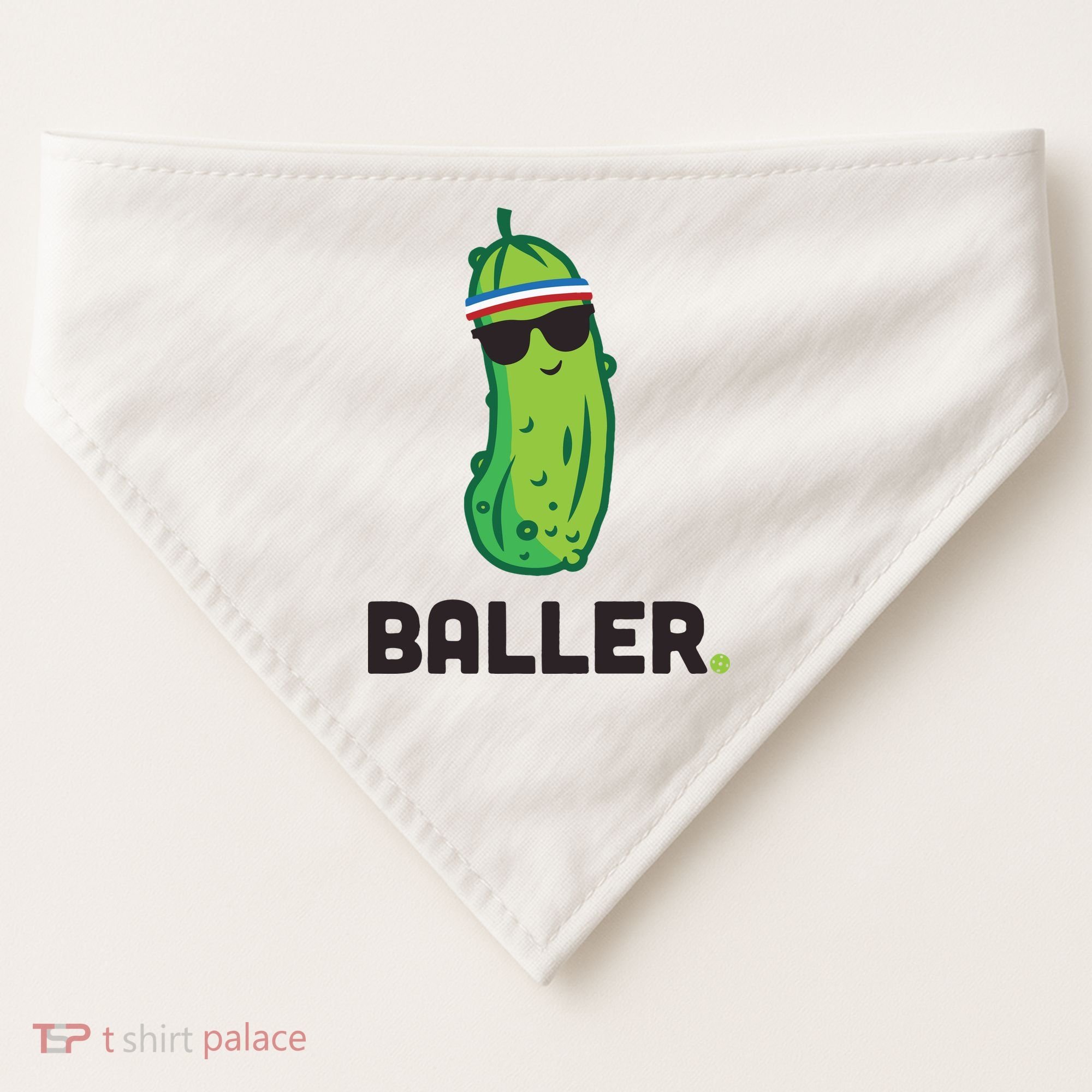 Pickle Baller Funny Pickleball USA-Made Doggie Bandana