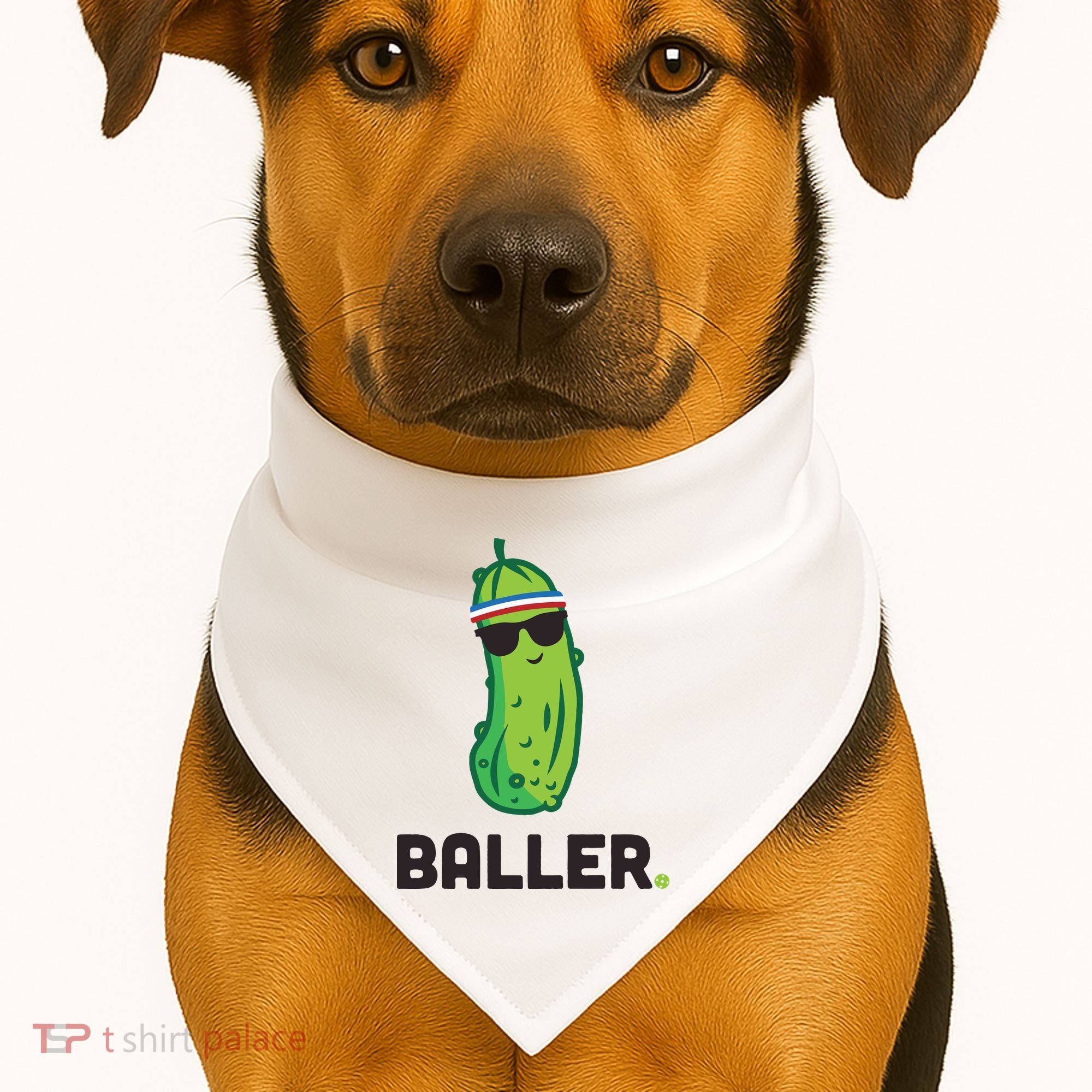 Pickle Baller Funny Pickleball USA-Made Doggie Bandana
