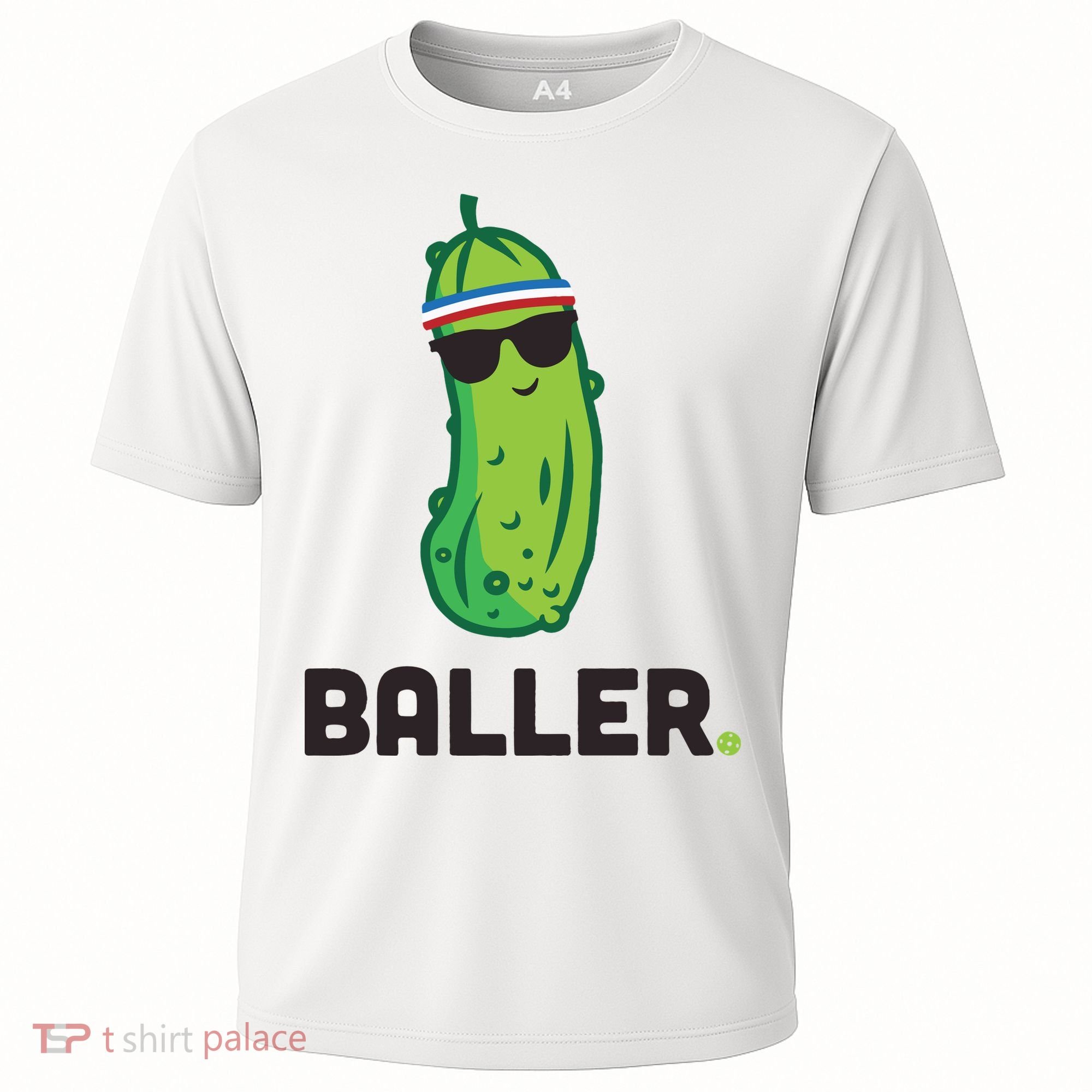 Pickle Baller Funny Pickleball Cooling Performance Crew T-Shirt