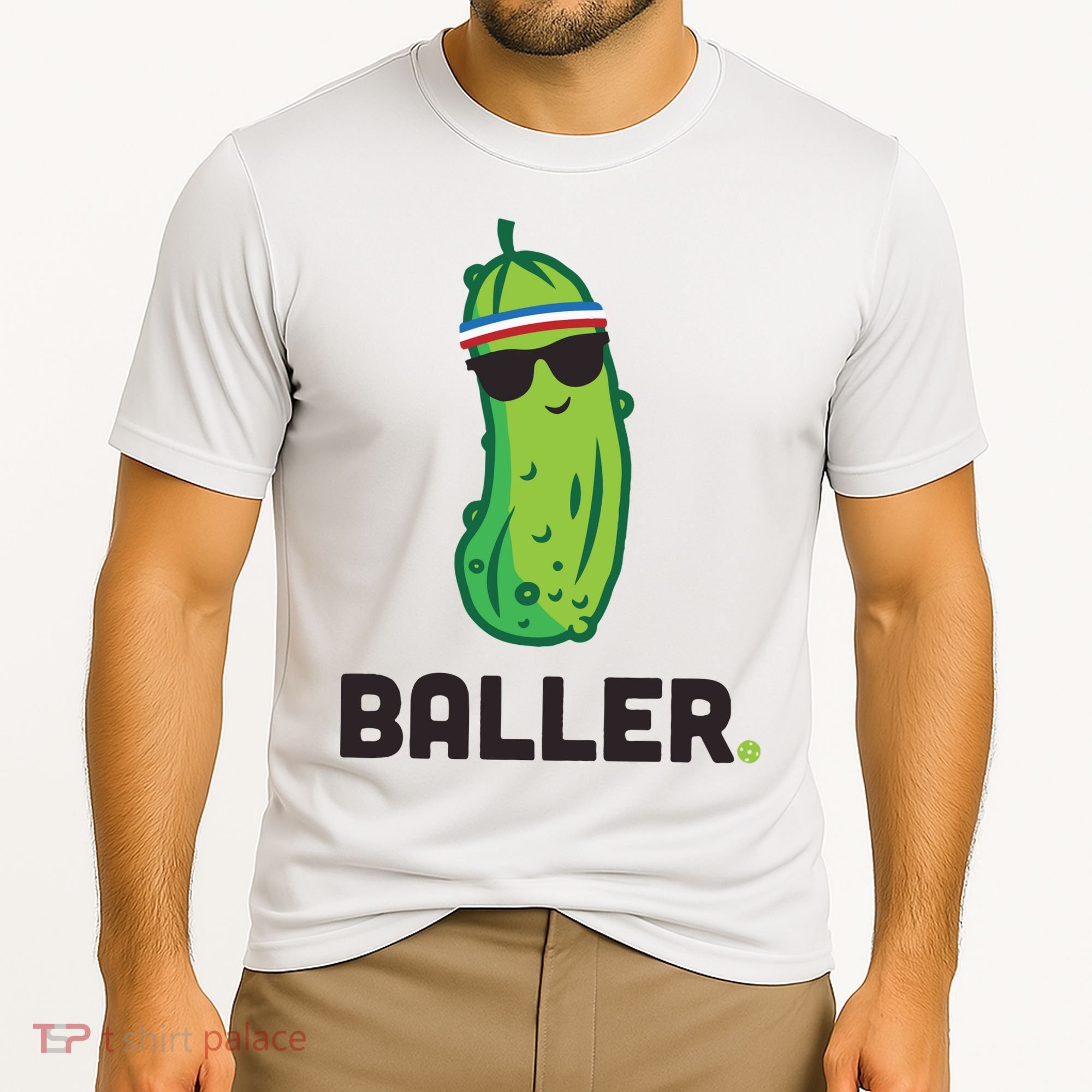 Pickle Baller Funny Pickleball Cooling Performance Crew T-Shirt