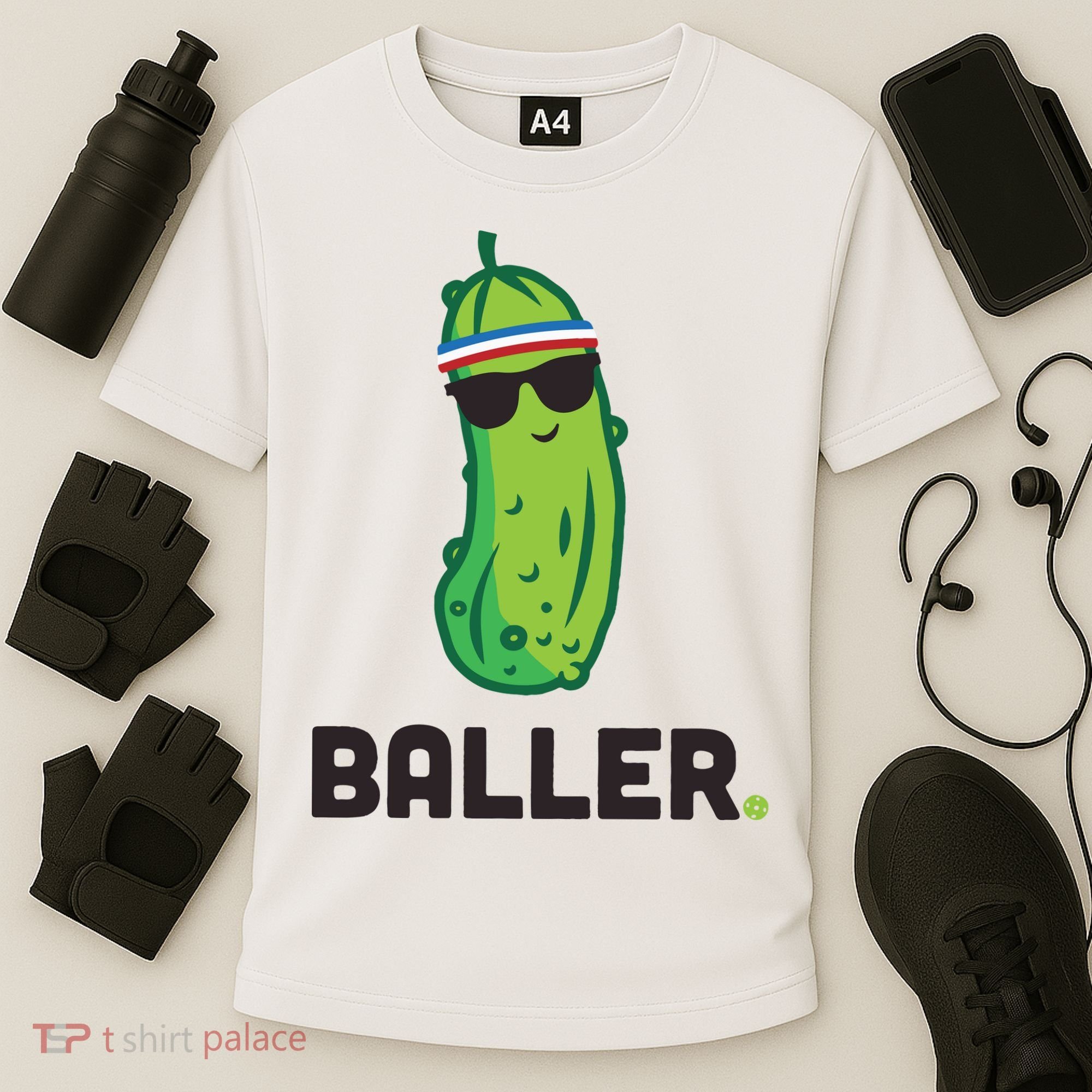 Pickle Baller Funny Pickleball Cooling Performance Crew T-Shirt
