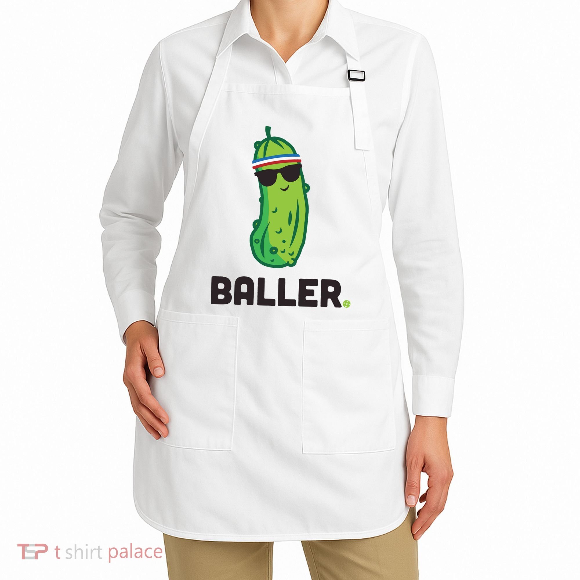 Pickle Baller Funny Pickleball Apron