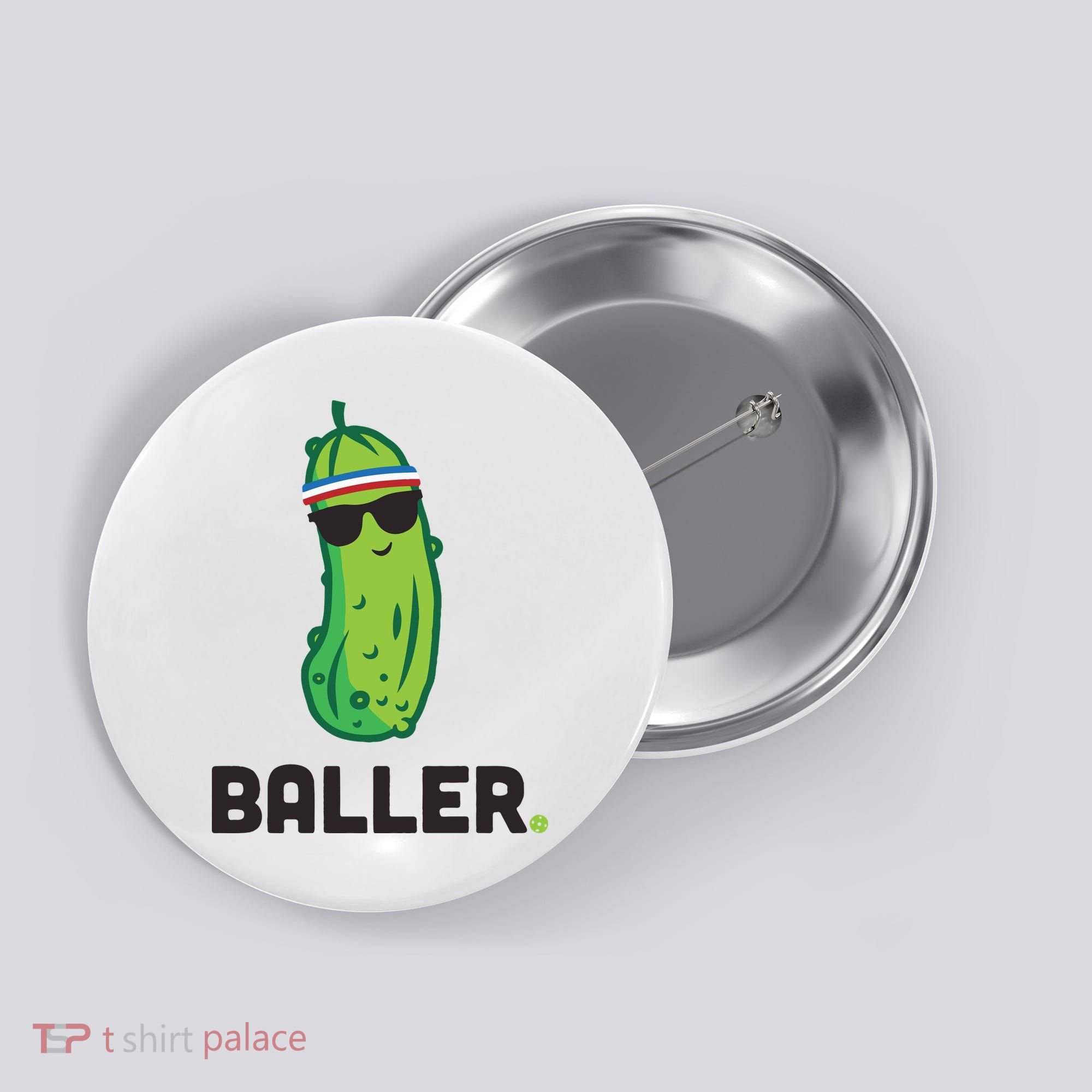 Pickle Baller Funny Pickleball Button
