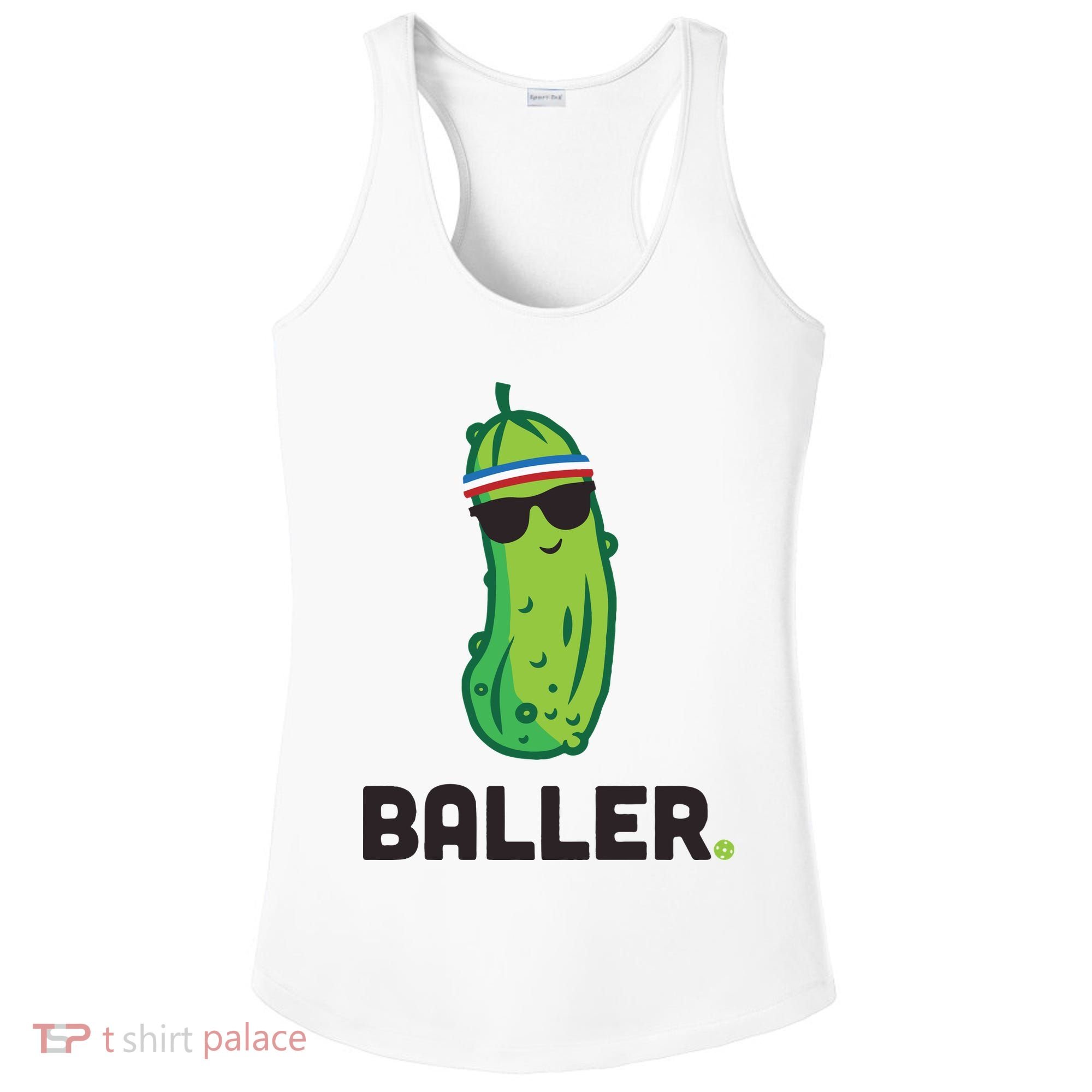 Pickle Baller Funny Pickleball Ladies PosiCharge Competitor Racerback Tank